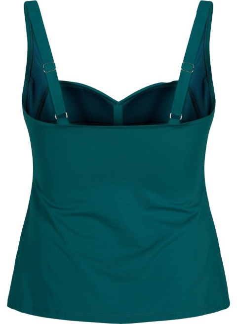 ZIZZI CZARNA KOSZULKA KĄPIELOWA MODELUJĄCA ZIELONA TANKINI 537C
