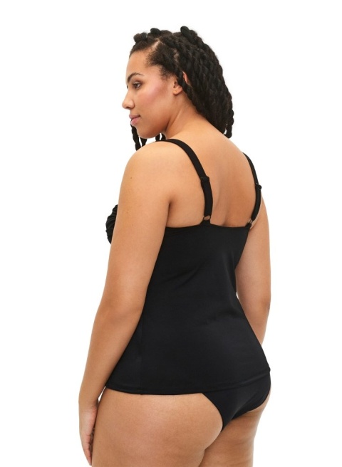 ZIZZI CZARNA KOSZULKA KĄPIELOWA MODELUJĄCA CZARNA TANKINI 537C