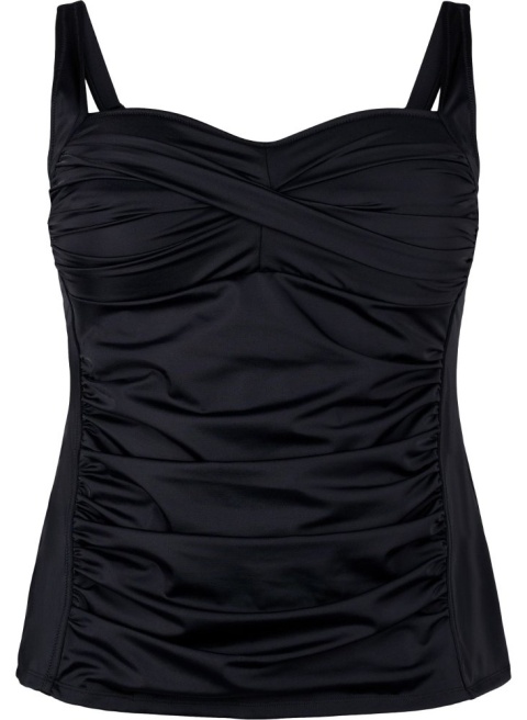 ZIZZI CZARNA KOSZULKA KĄPIELOWA MODELUJĄCA CZARNA TANKINI 537C
