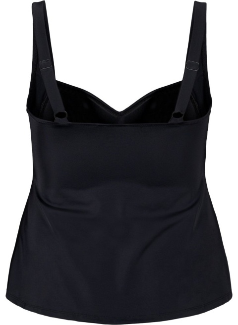 ZIZZI CZARNA KOSZULKA KĄPIELOWA MODELUJĄCA CZARNA TANKINI 537C