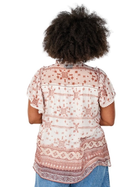 ZIZZI UROCZA BIAŁA BLUZKA BOHO WZÓR 618A