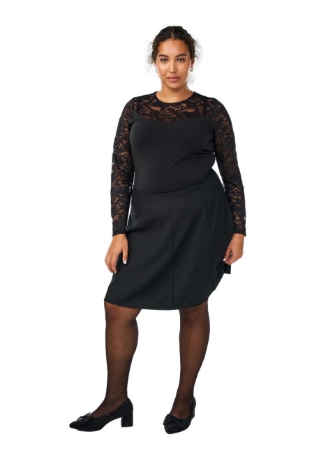 ZIZZI CZARNE ELEGANCKIE BODY Z KORONKĄ 801A