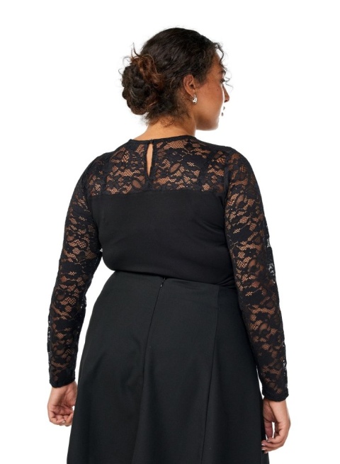 ZIZZI CZARNE ELEGANCKIE BODY Z KORONKĄ 801A