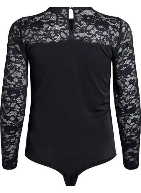ZIZZI CZARNE ELEGANCKIE BODY Z KORONKĄ 801A