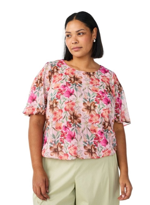 ZIZZI FANTASTYCZNA ELEGANCKA BLUZKA W KWIATY 833E