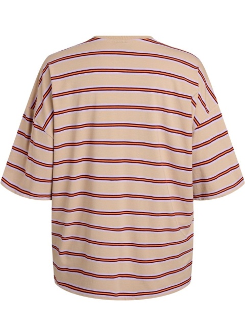 ZIZZI FANTASTYCZNY T-SHIRT W PASKI OVERSIZE 951B