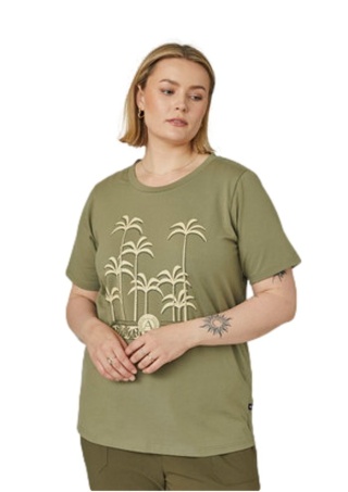 ADIA FANTASTYCZNY T-SHIRT KHAKI NADRUK A506
