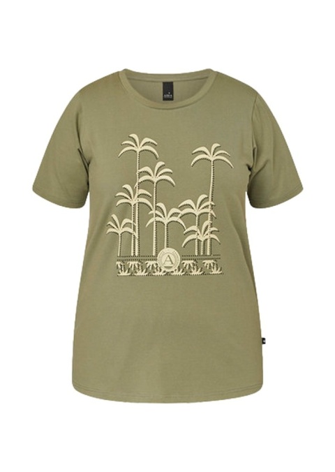 ADIA FANTASTYCZNY T-SHIRT KHAKI NADRUK A506