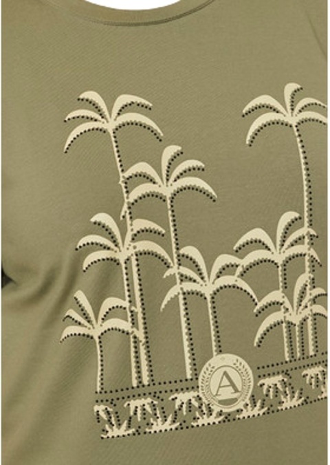 ADIA FANTASTYCZNY T-SHIRT KHAKI NADRUK A506