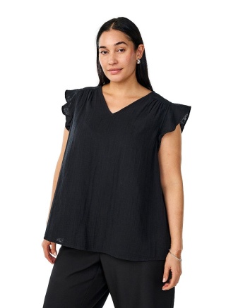 ZIZZI ELEGANCKA BLUZKA TOP BEZ RĘKAWÓW CZARNY 070L