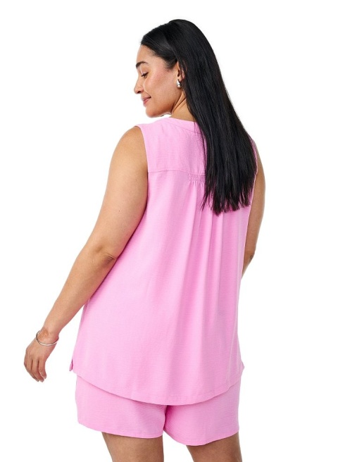 ZIZZI ELEGANCKA RÓŻOWA BLUZKA TOP BEZ RĘKAWÓW 990C