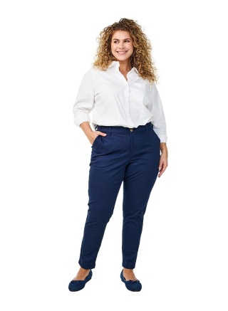 ZIZZI ELEGANCKIE GRANATOWE SPODNIE BAWEŁNA 100D