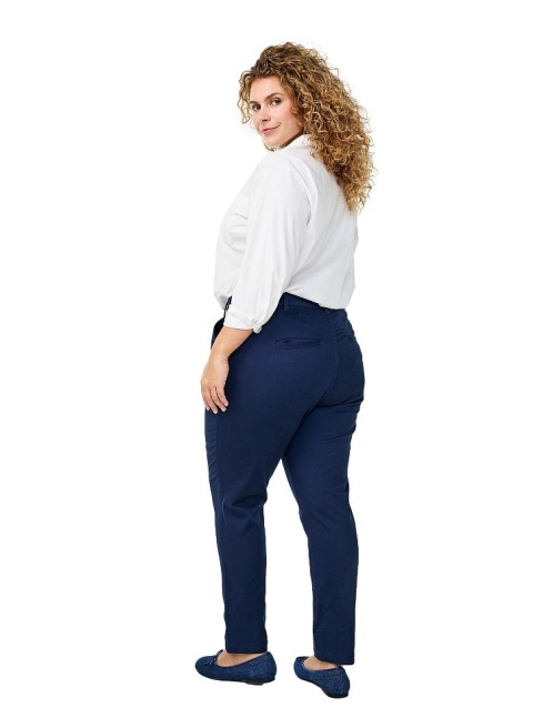 ZIZZI ELEGANCKIE GRANATOWE SPODNIE BAWEŁNA 100D