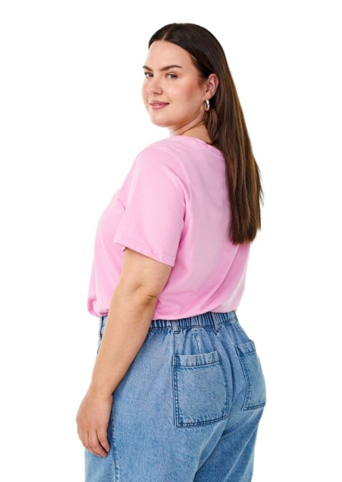 ZIZZI KLASYCZNY T-SHIRT PUDROWO RÓŻOWY 148E