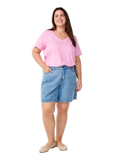 ZIZZI KLASYCZNY T-SHIRT PUDROWO RÓŻOWY 148E