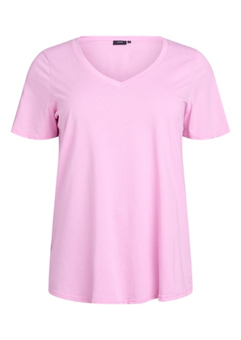ZIZZI KLASYCZNY T-SHIRT PUDROWO RÓŻOWY 148E