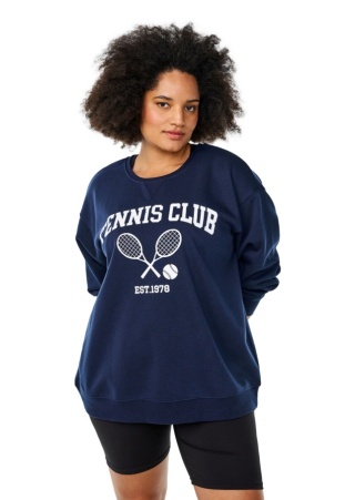 ZIZZI GRANATOWA SPORTOWA BLUZA NADRUK 268A