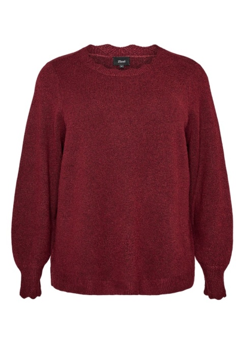 ZIZZI BORDOWY SWETER BLUZKA DZIANINA 474A