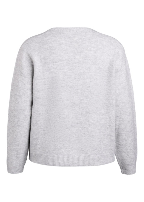 ZIZZI SZARY DZIANINOWY KARDIGAN SWETER KOKARDKI 408D