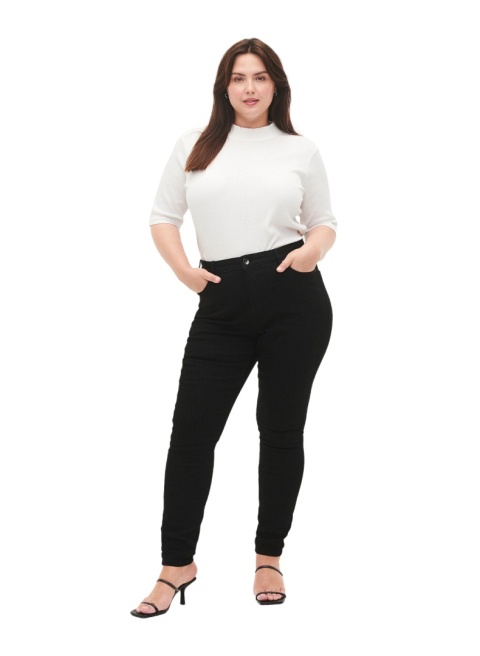 ZIZZI RURKI CZARNE JEANSY SLIM FIT WYSOKI STAN N78 019A