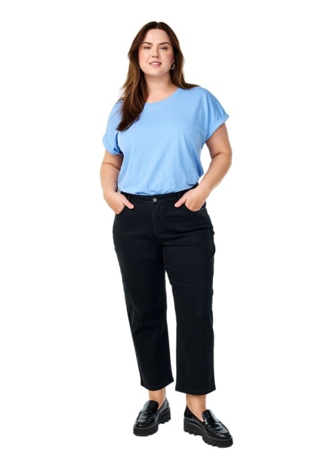 ZIZZI CZARNE JEANSY SPODNIE PROSTA NOGAWKA 7/8 996C