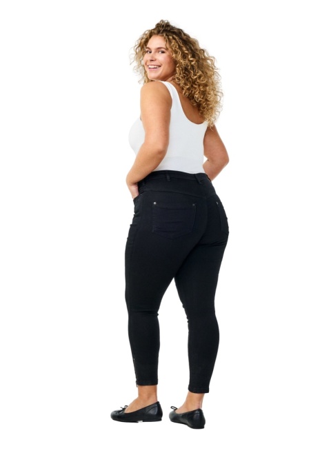 ZIZZI CZARNE JEANSY SPODNIE RURKI AMY 7/8 181A