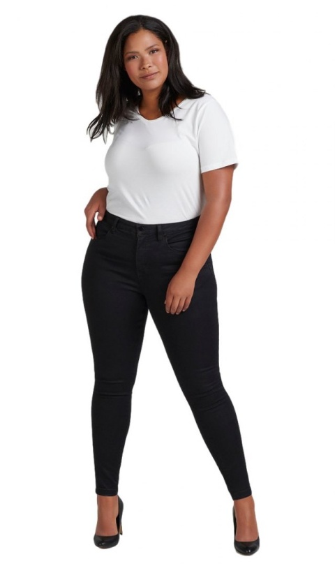 ZIZZI CZARNE KLASYCZNE WYGODNE SPODNIE JEANSY N82 305L