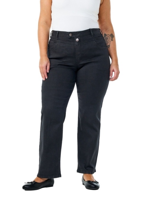 ZIZZI CZARNE SPODNIE JEANSY PROSTA NOGAWKA N78 400B