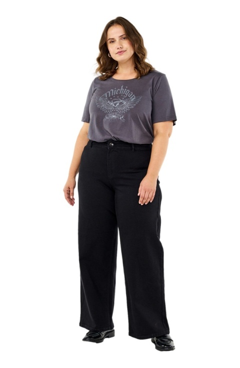 ZIZZI CZARNE SPODNIE JEANSY SZEROKIE WYSOKI STAN N78 001E