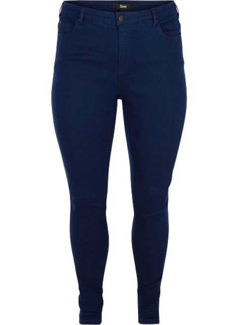 ZIZZI DARK BLUE SPODNIE GRANATOWE JEANSY RURKI N82 568A