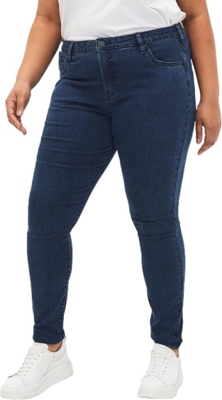 ZIZZI DARK BLUE SPODNIE GRANATOWE JEANSY RURKI N78 568A
