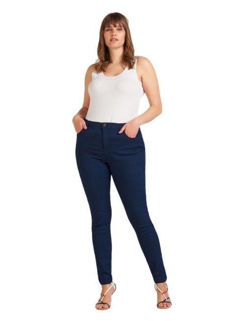 ZIZZI DARK BLUE SPODNIE GRANATOWE JEANSY RURKI N78 568A