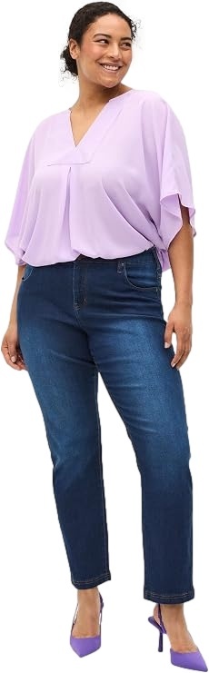 ZIZZI BLUE DENIM GRANATOWE PROSTE JEANSY N78 305B