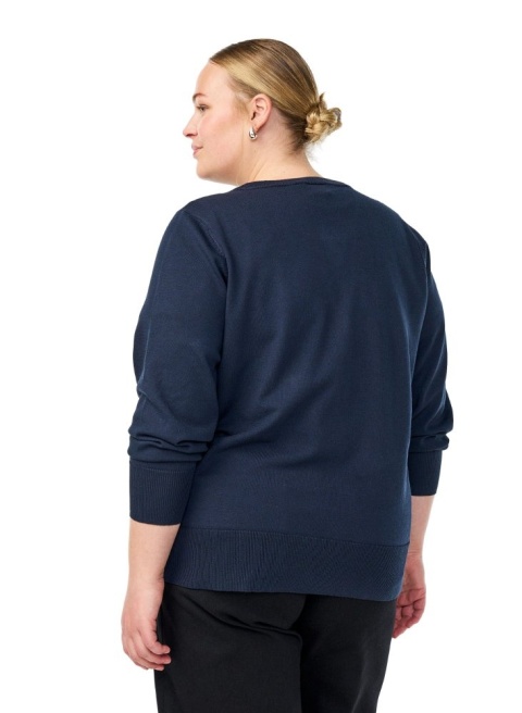 ZIZZI GUSTOWNY GRANATOWYROZPINANY SWETER 068A