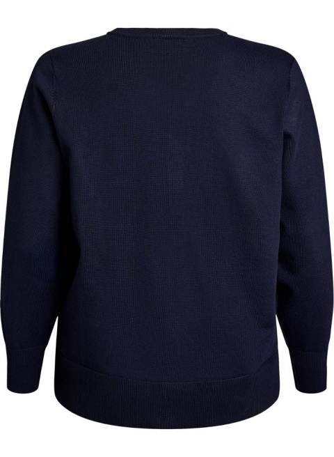 ZIZZI GUSTOWNY GRANATOWYROZPINANY SWETER 068A