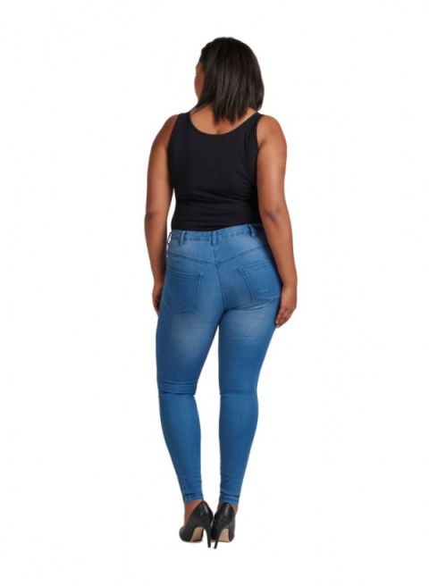 ZIZZI JASNE KLASYCZNE JEANSY SPODNIE RURKI LT BLUE DENIM N82 305L