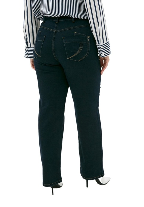 ZIZZI JEANSY SPODNIE PROSTA NOGAWKA GRANAT N86 400A