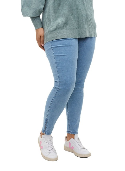 ZIZZI MODNE BŁĘKITNE SPODNIE JEANSY 7/8 181A