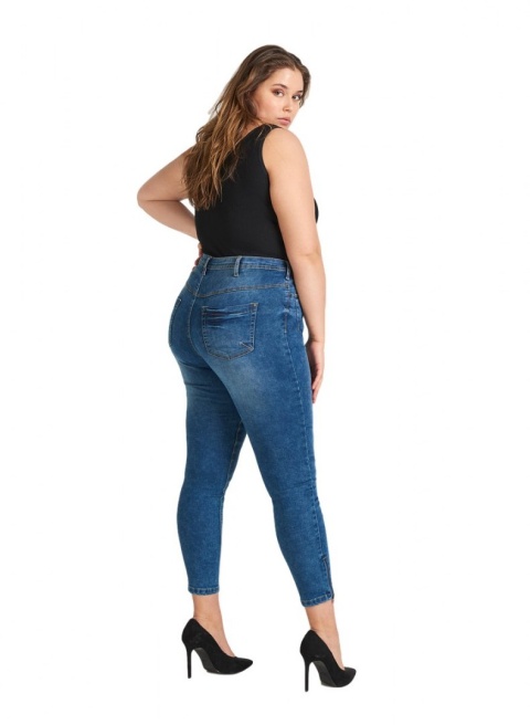 ZIZZI MODNE JASNE PRZECIERANE SPODNIE JEANSY 7/8 181A
