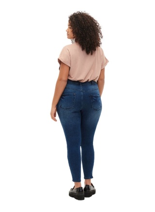 ZIZZI MODNE NIEBIESKIE SPODNIE JEANSY 7/8 181A