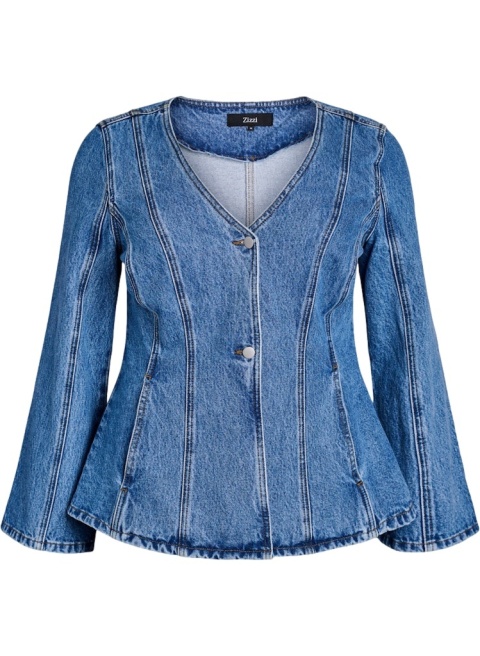 ZIZZI NIEBIESKA KURTKA MARYNARKA PRZECIERANA JEANS 134A