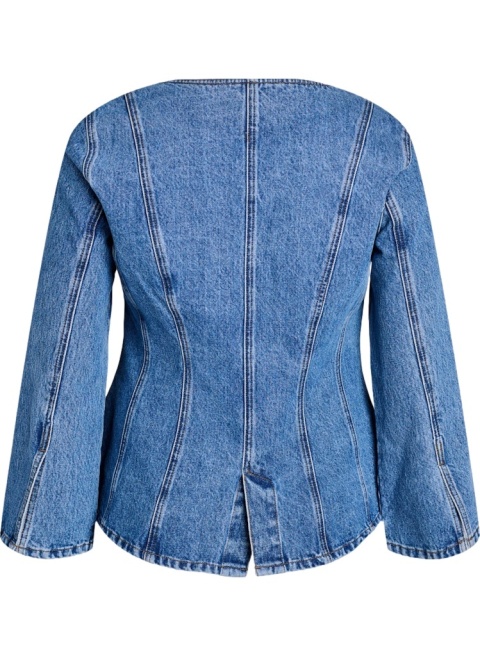 ZIZZI NIEBIESKA KURTKA MARYNARKA PRZECIERANA JEANS 134A