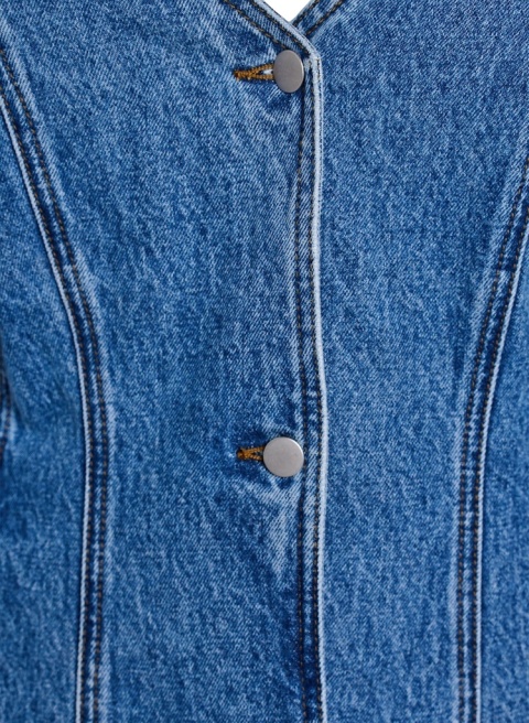ZIZZI NIEBIESKA KURTKA MARYNARKA PRZECIERANA JEANS 134A