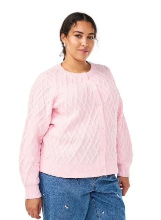 ZIZZI PIĘKNY RÓŻOWY SWETER WYTŁACZANY WZÓR 537A