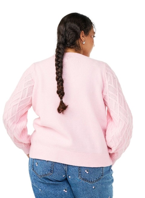 ZIZZI PIĘKNY RÓŻOWY SWETER WYTŁACZANY WZÓR 537A