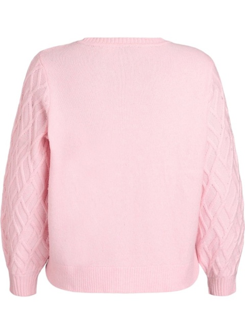 ZIZZI PIĘKNY RÓŻOWY SWETER WYTŁACZANY WZÓR 537A