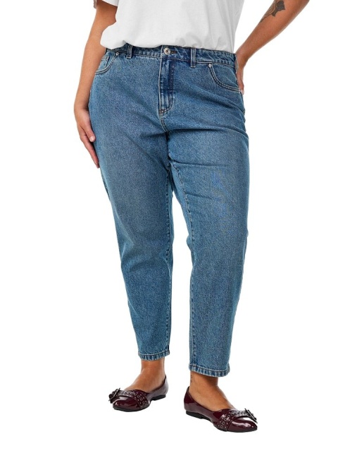 ZIZZI SPODNIE BLUE DENIM JEANSY NIEBIESKIE MOM FIT BAWEŁNA 042N