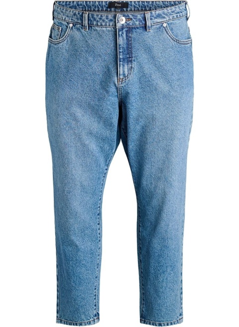 ZIZZI SPODNIE BLUE DENIM JEANSY NIEBIESKIE MOM FIT BAWEŁNA 042N