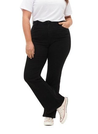 ZIZZI SPODNIE JEANSY CZARNE BOOTCUT DZWONY WYSOKI STAN N82 001C