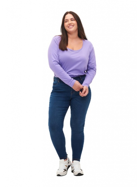 ZIZZI ELASTYCZNE CIEMNONIEBIESKIE SPODNIE JEANS JEGGINSY 064L